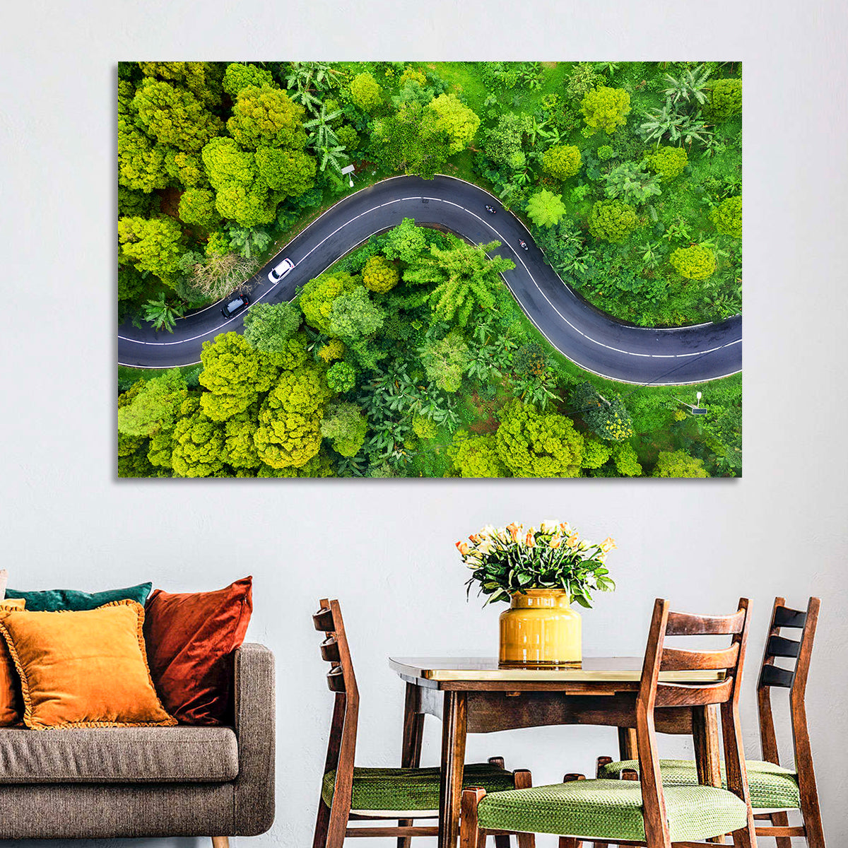Winding Tropical Forest Road Wall Art