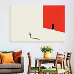 Solitary Figure with Red Door Wall Art