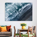 Volcanic Surf on Black Sand Wall Art