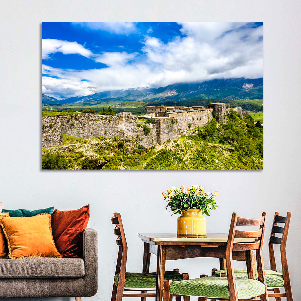 Gjirokastër Fortress Over Drino Valley Wall Art in a room, landscape