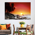 Tropical Island Sunset Wall Art