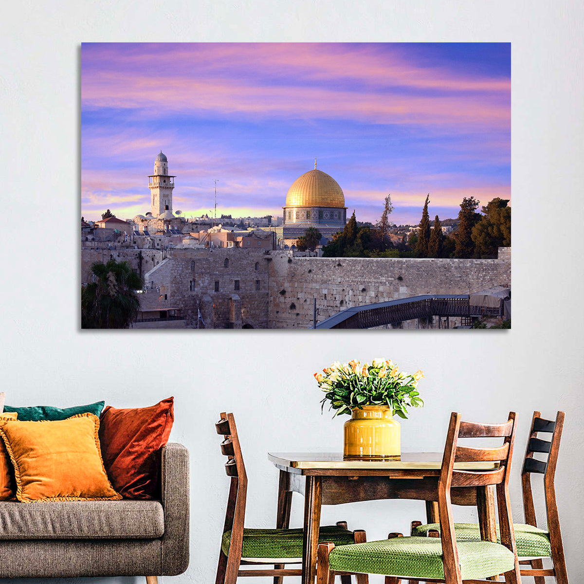 Al Aqsa at Golden Hour Wall Art in a room, landscape