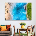 Aerial Turquoise Beach Cliffs Wall Art