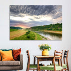 Elbe River at Golden Hour Wall Art