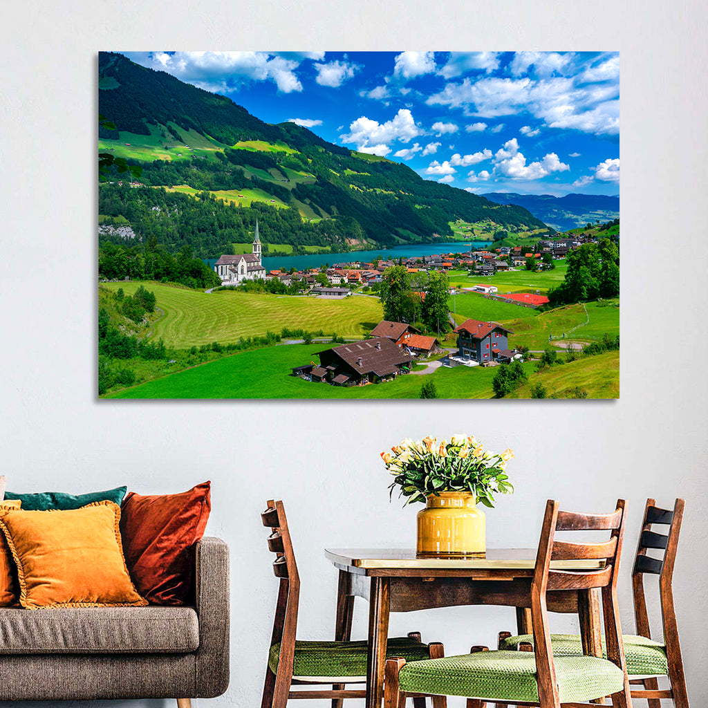 Lungern Village Panorama Wall Art