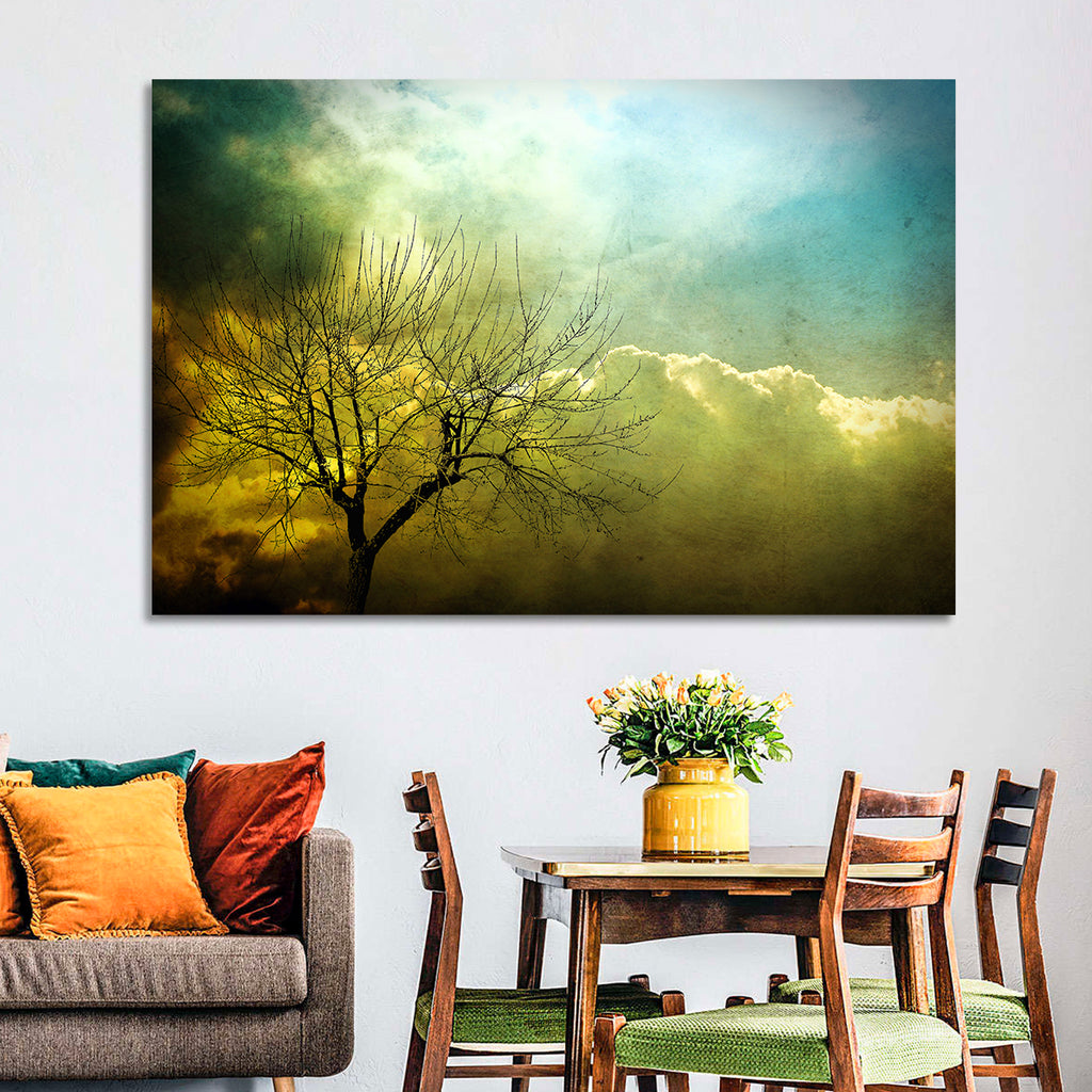 Moody Winter Tree Landscape Wall Art