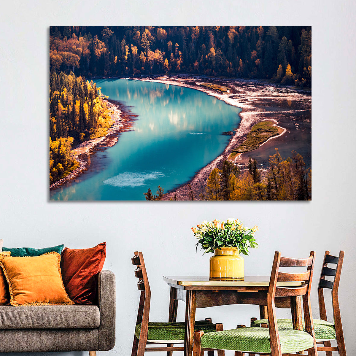 Kanas River Wall Art in a room, landscape