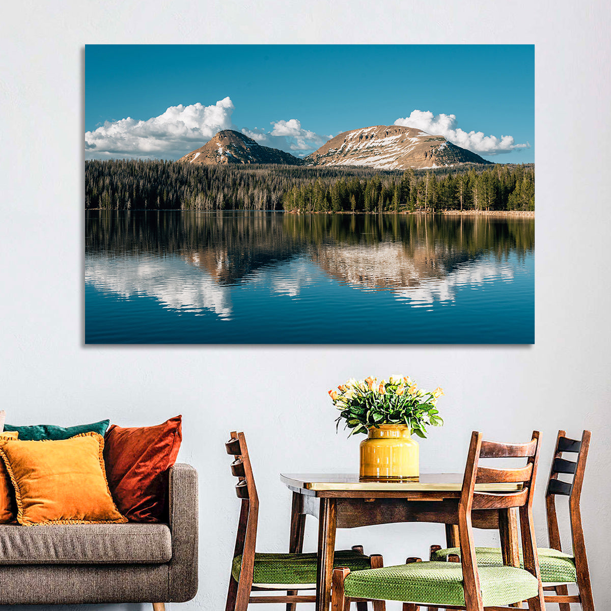 Uinta Mountains at Trial Lake Wall Art in a room, landscape