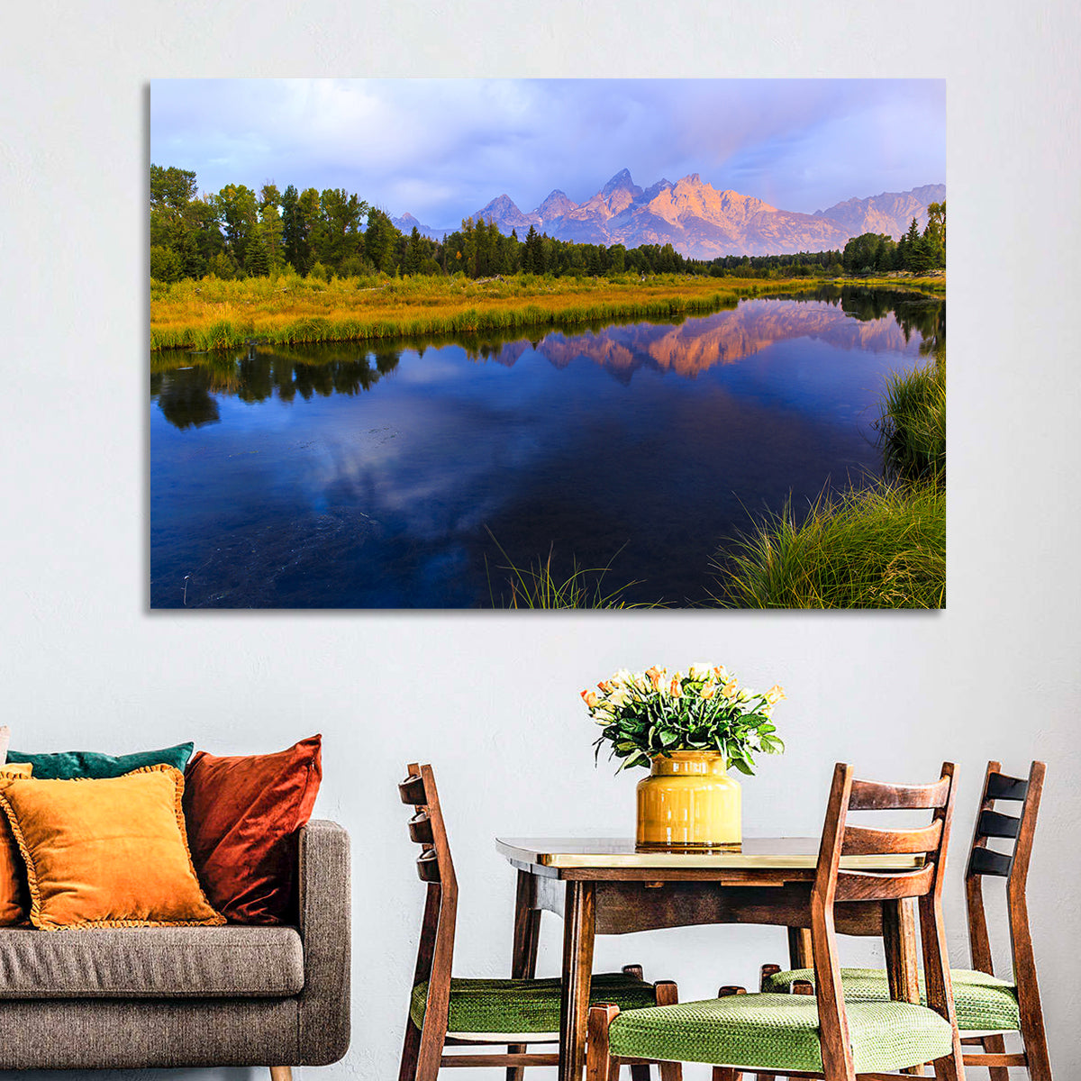 Grand Tetons Sunrise Over Snake River Wall Art