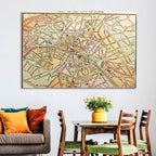 Plan of Paris Wall Art