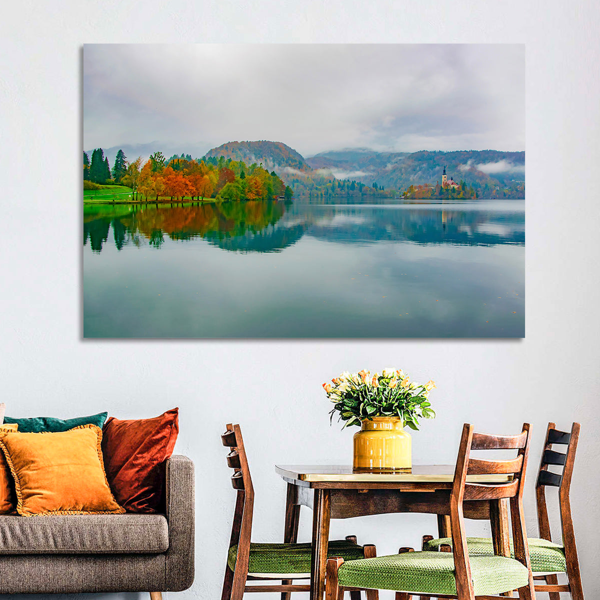 Lake Bled Island Church Wall Art
