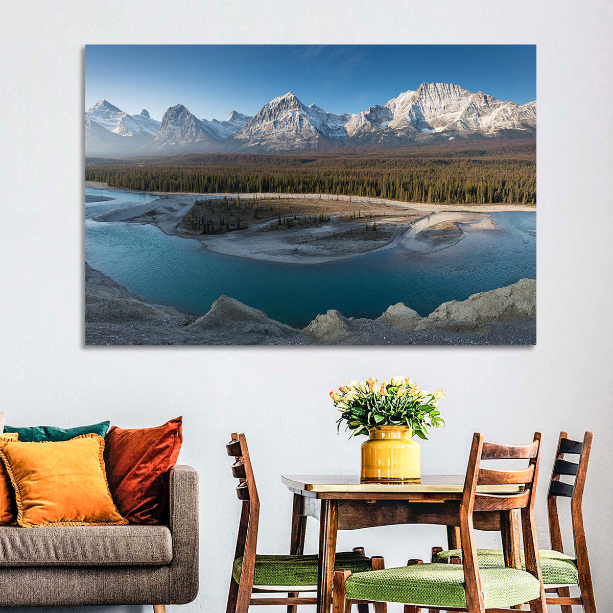 River in Jasper National Park Wall Art in a room, landscape