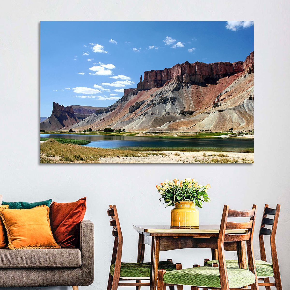 Band-e Amir Lakes and Rock Spire Wall Art in a room, landscape
