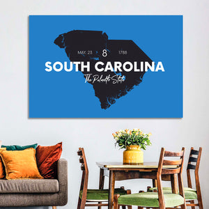 South Carolina State Map Wall Art