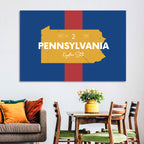 Keystone State Map Graphic Wall Art