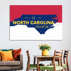 North Carolina Typographic Map Wall Art