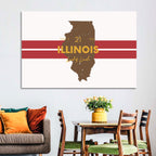 Illinois Map Land of Lincoln Wall Art