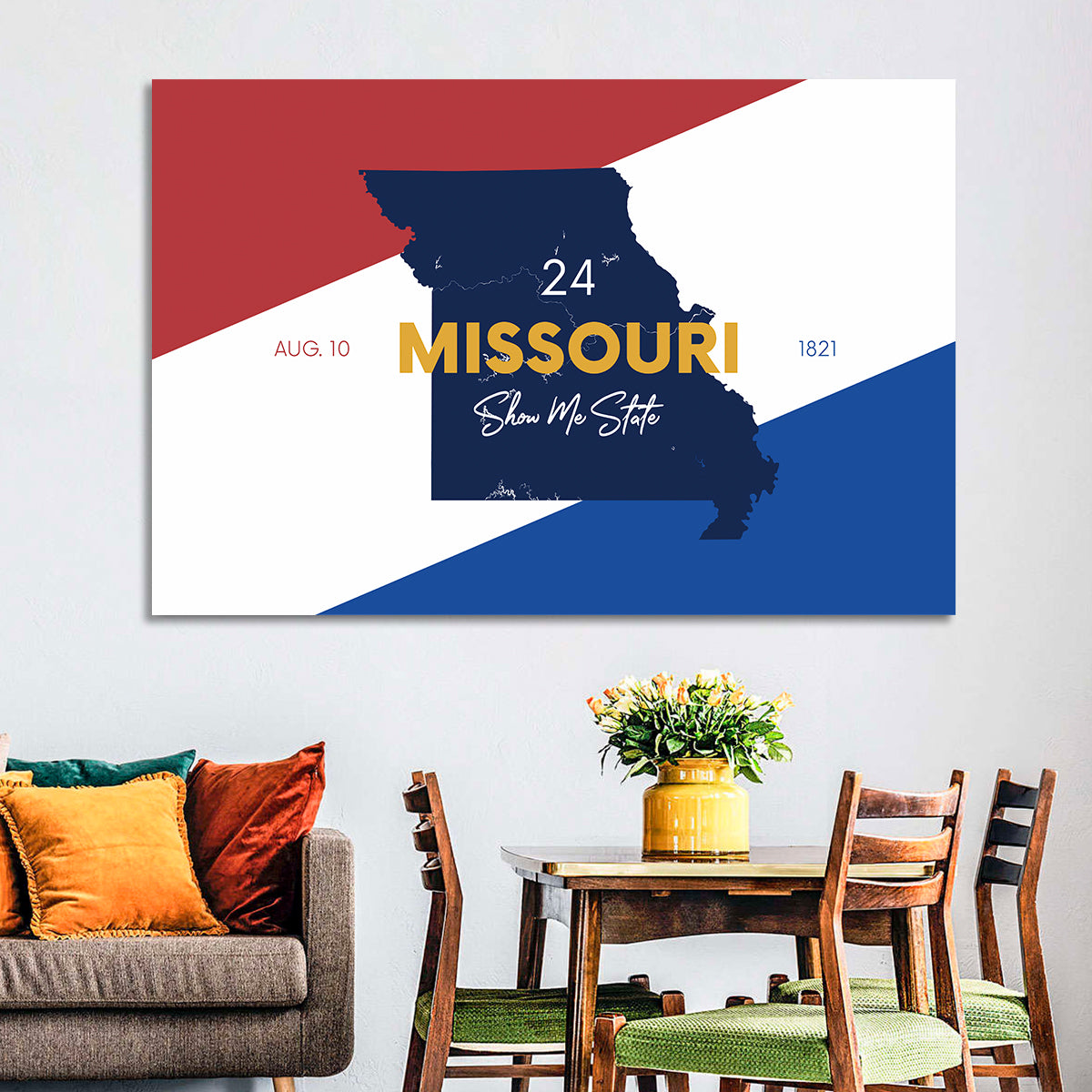 Missouri Map, Show Me State Wall Art