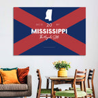 Mississippi Map, the Magnolia State Wall Art