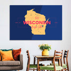 Badger State Map Wall Art