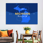Michigan Shield Map Graphic Wall Art