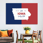 Hawkeye State Map Typography Wall Art