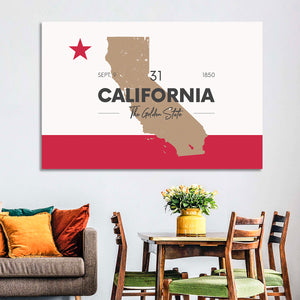 California State Map Wall Art