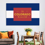 Colorado State Flag Map Wall Art