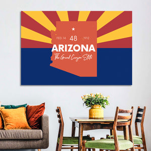 Arizona State Map Wall Art