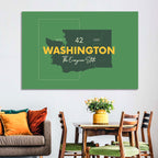 Minimalist Washington State Map Wall Art