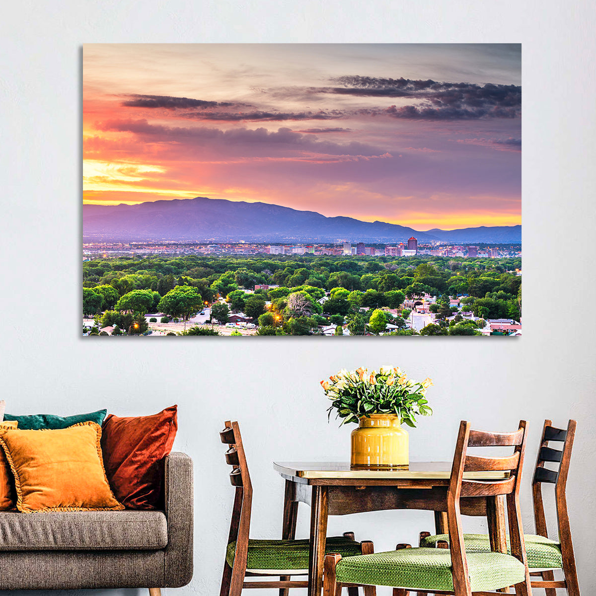 Albuquerque Skyline at Dusk Wall Art