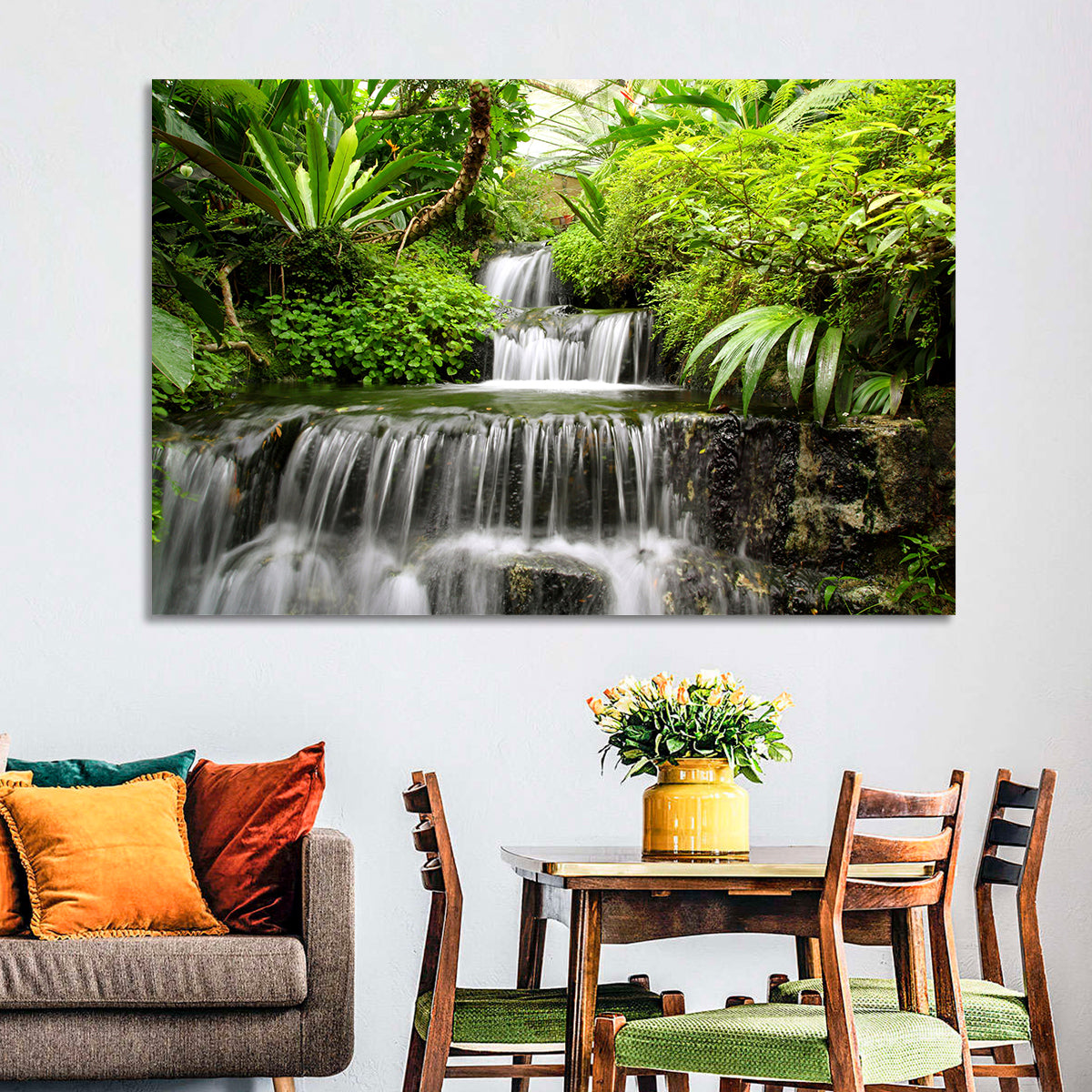 Lush Rainforest Cascade Wall Art
