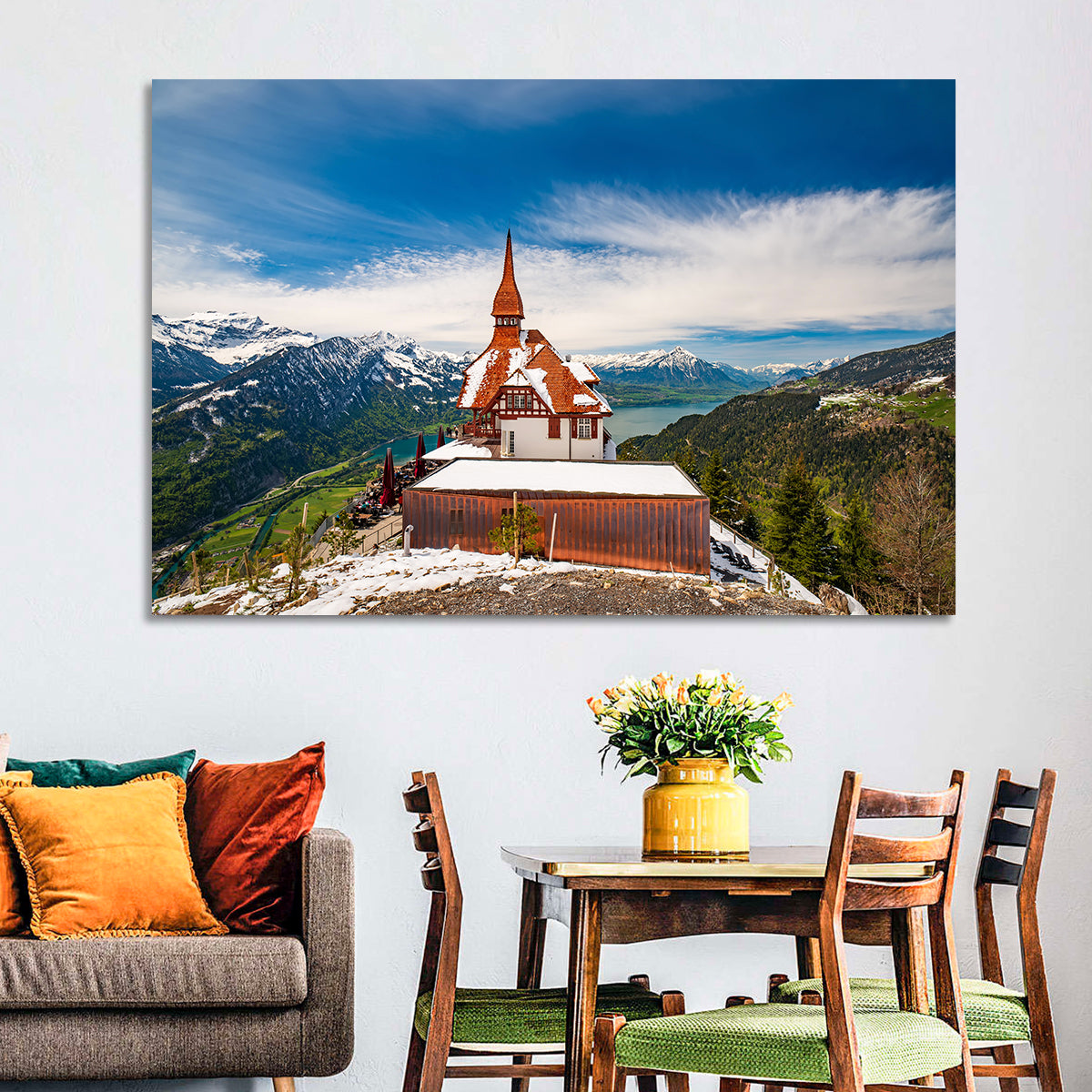 Harder Kulm Summit View Wall Art in a room, landscape