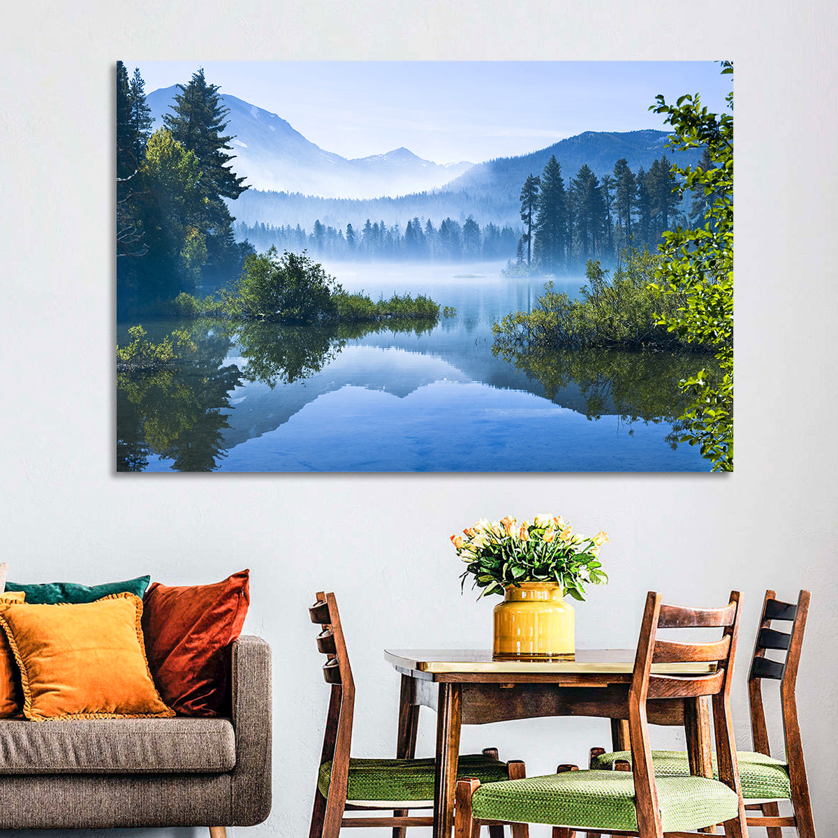 Lassen Morning Reflection Wall Art in a room, landscape