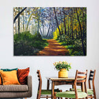 Sunlit Forest Alley Path Wall Art