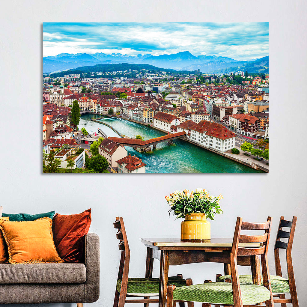 Lucerne Chapel Bridge View Wall Art