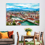 Lucerne Chapel Bridge View Wall Art