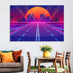 Dusk Highway Cityscape Wall Art