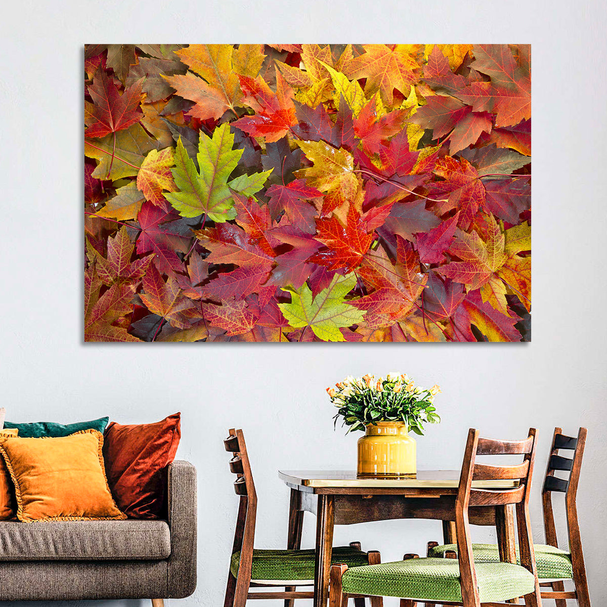 Autumn Maple Leaves Close-up Wall Art