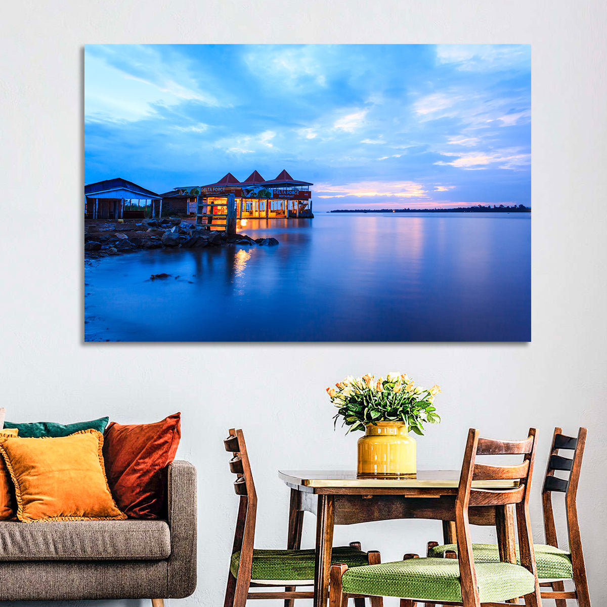 Twilight Restaurant on Lake Victoria Wall Art in a room, landscape
