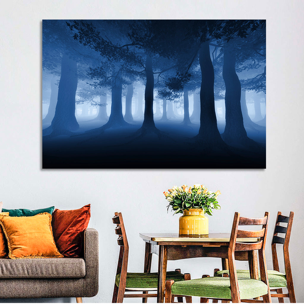 Midnight Blue Forest Wall Art