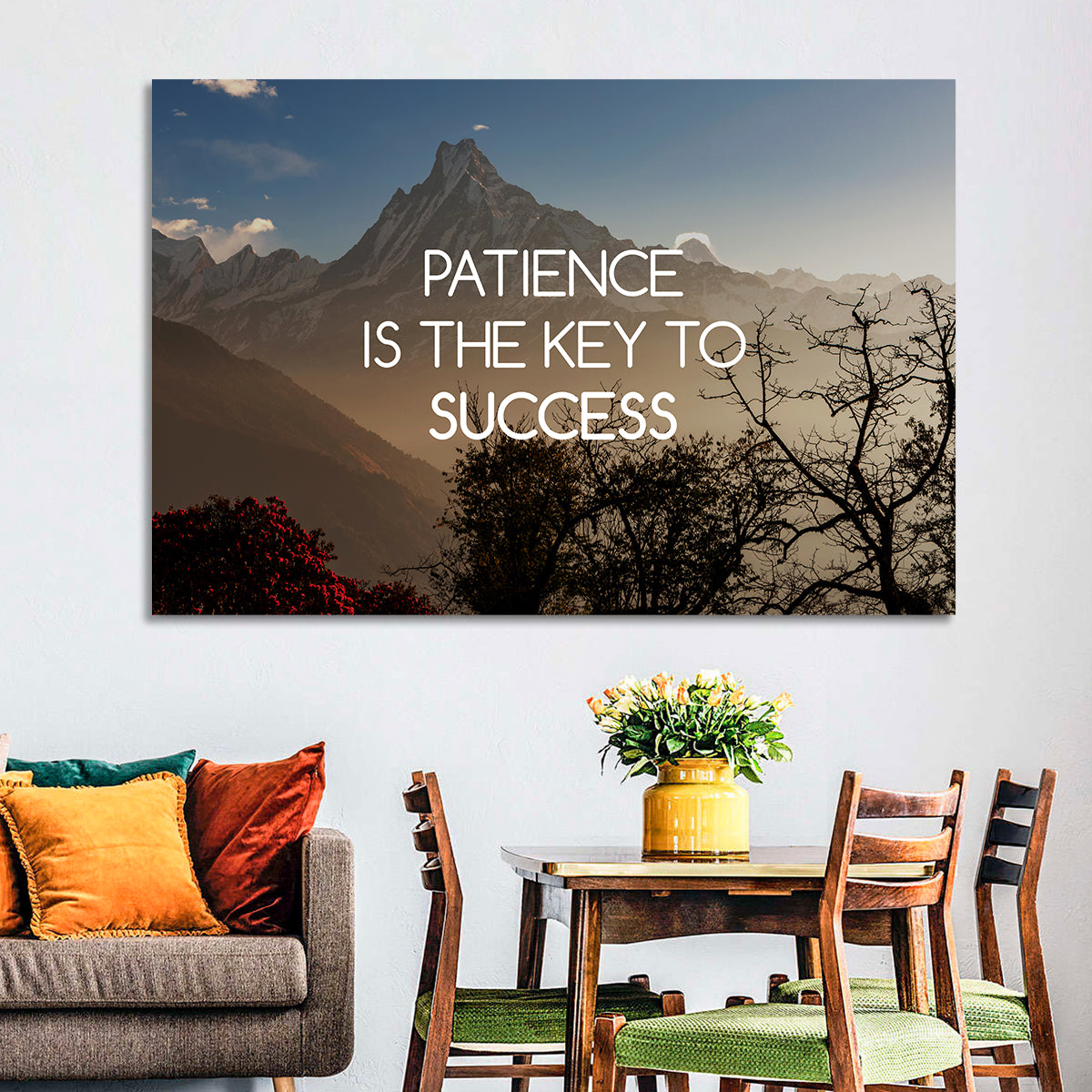 Patience Is the Key to Success Wall Art in a room, landscape