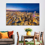 Aerial Chicago Nightscape Wall Art