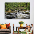 Stock Ghyll Footbridge Forest Stream Wall Art