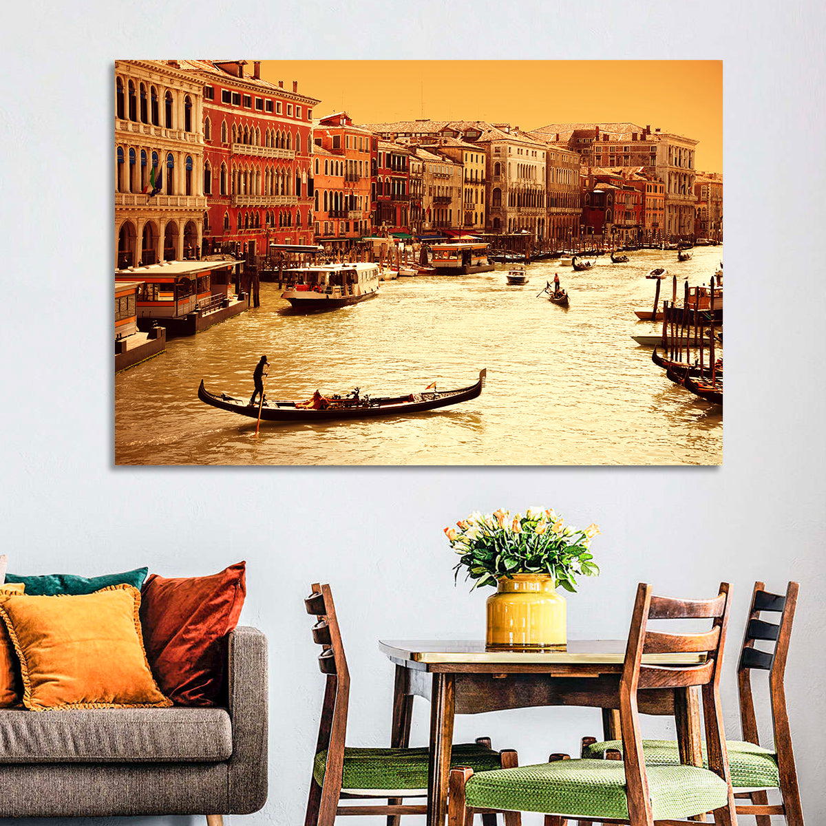 Grand Canal Gondola at Golden Hour Wall Art