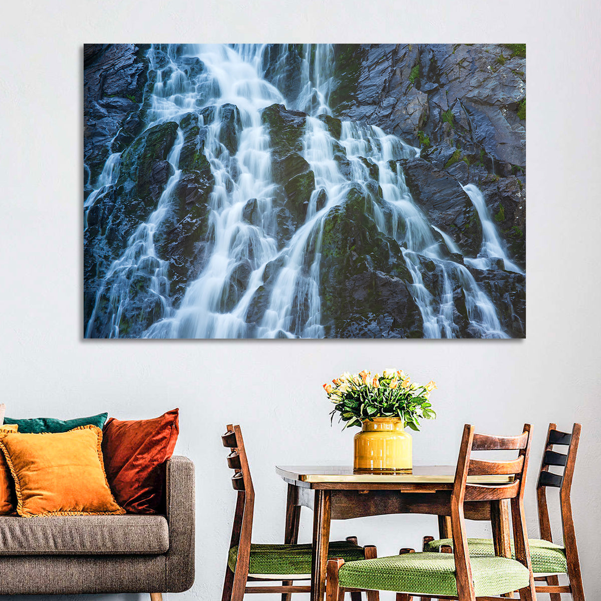 Balea Cascada Waterfall Wall Art in a room, landscape