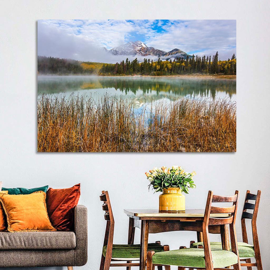 Pyramid Mountain with Golden Grasses Wall Art