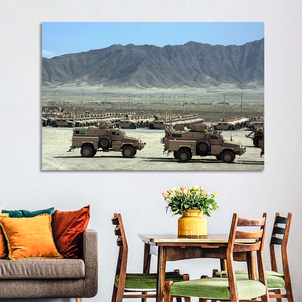 Mrap Vehicles in Desert Landscape Wall Art