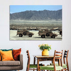 Mrap Vehicles in Desert Landscape Wall Art