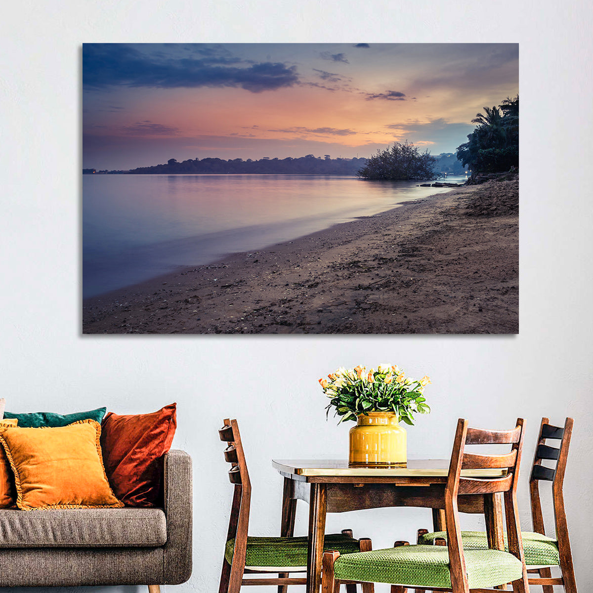 Lake Victoria at Dusk Wall Art in a room, landscape